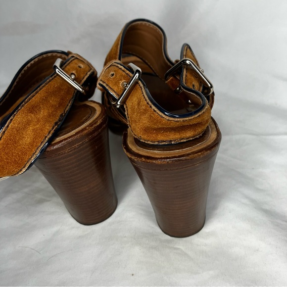 Prada 37 brown sling back suede sandals - Picture 3 of 4